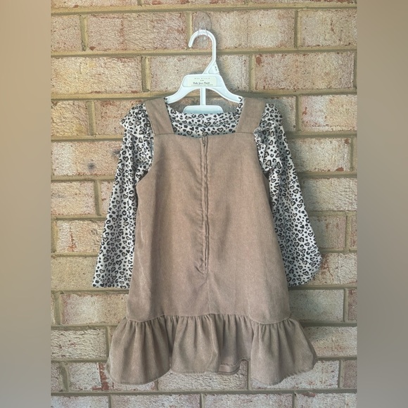 Rare Editions Tan and Black Leopard Print Dress size 4T - Picture 2 of 8